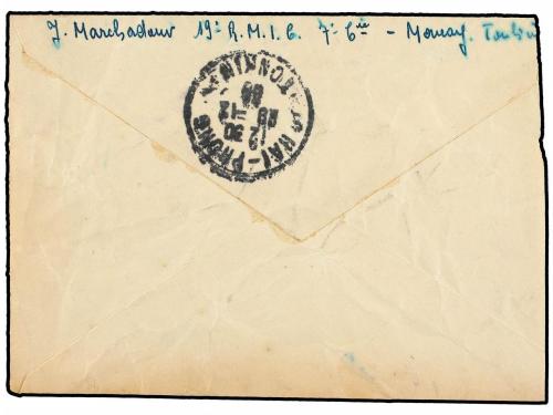 ✉ INDOCHINA. 1933. MON-CAY to HAIPONG. Military mail envelop