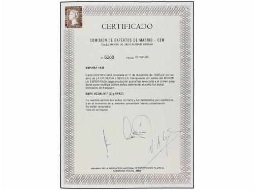 ✉ ESPAÑA: CANARIAS. Ed. 54 (2), 55 (2). 1938 (11 Dic.). LA O