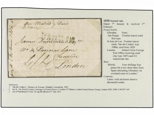 ✉ GIBRALTAR. 1830-31. THREE covers from GIBRALTAR to GREAT B