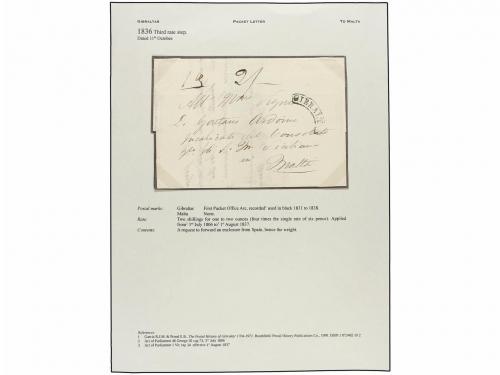 ✉ GIBRALTAR. 1834-37. FOUR covers from GIBRALTAR to MALTA wi