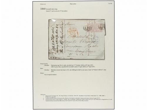 ✉ GIBRALTAR. 1859-60. TWO covers sent to GRAT BRITAIN with 6