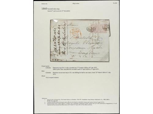 ✉ GIBRALTAR. 1859-60. TWO covers sent to GRAT BRITAIN with 6