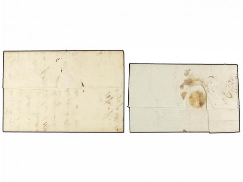 ✉ GIBRALTAR. 1834-38. TWO entire letters to LONDON and MALTA