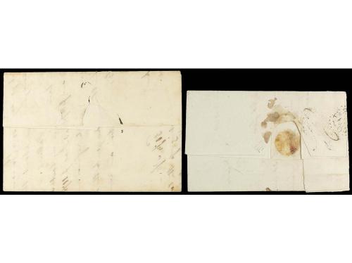 ✉ GIBRALTAR. 1834-38. TWO entire letters to LONDON and MALTA