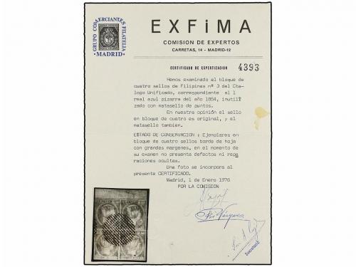 ° FILIPINAS. Ed. 3b (4). 1 real bluish grey (sheet pos. 2, 3