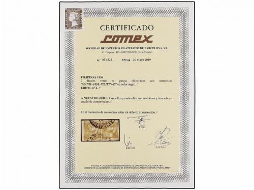 ° COLONIAS ESPAÑOLAS: FILIPINAS. Ed. 4 (2). 2 reales verde e