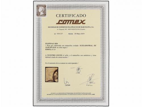 ° COLONIAS ESPAÑOLAS: FILIPINAS. Ed. 3b. 1 real gris azulado