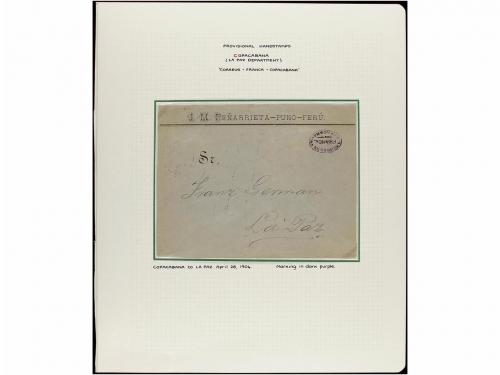 ✉ BOLIVIA. 1880-1936. MARCAS PROVISIONALES DE PORTES PAGADOS