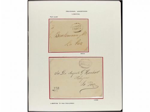 ✉ BOLIVIA. 1880-1936. MARCAS PROVISIONALES DE PORTES PAGADOS