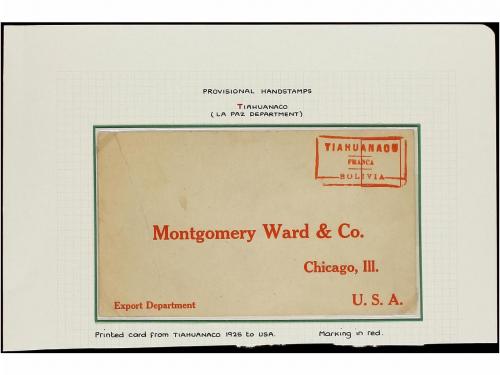 ✉ BOLIVIA. 1880-1936. MARCAS PROVISIONALES DE PORTES PAGADOS