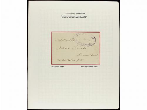 ✉ BOLIVIA. 1880-1936. MARCAS PROVISIONALES DE PORTES PAGADOS