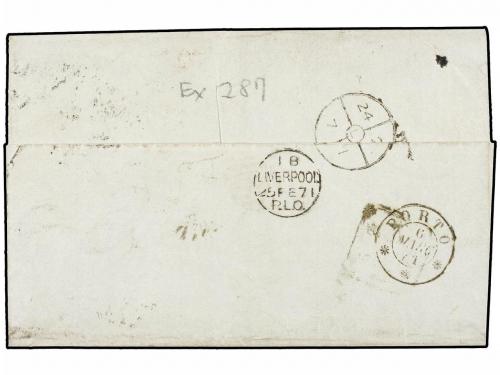 ✉ GRAN BRETAÑA. Sg. 94 (3), 103 (2). 1871. LONDON to OPORTO 