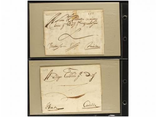 ✉ ESPAÑA: PREFILATELIA. 1643-1709. NAVARRA. Conjunto de 16 c