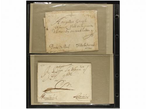 ✉ ESPAÑA: PREFILATELIA. 1643-1709. NAVARRA. Conjunto de 16 c