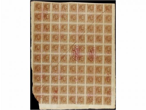 Δ CUBA. Ed. 102F. 10 cts. castaño FALSO POSTAL. Dos hojas de