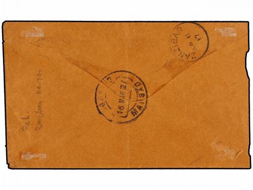✉ ZANZIBAR. 1917. MARGAO (Portuguese India) to ZANZIBAR. Unp