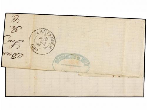 ✉ VENEZUELA. 1882. LA GUAIRA a ESPAÑA. 25 cts. amarillo, al 