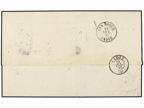 ✉ COLONIAS ESPAÑOLAS: FILIPINAS. 1857. MANILA a CADIZ. 1 rea