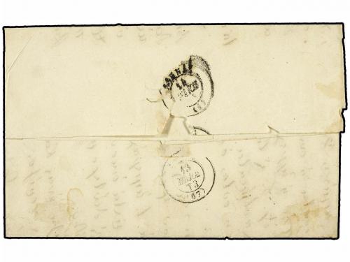 ✉ LEVANTE: CORREO AUSTRIACO. 1873. CHIOS to ATHENS. 10 soldi