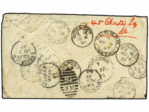 ✉ AUSTRALIA OCCIDENTAL. 1897. Multi redirected cover from PE