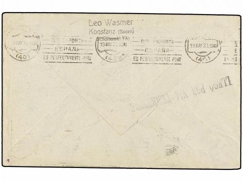 ✉ ZEPPELIN. 1930. FRIEDRICHSHAFEN a BARCELONA. Circulado por