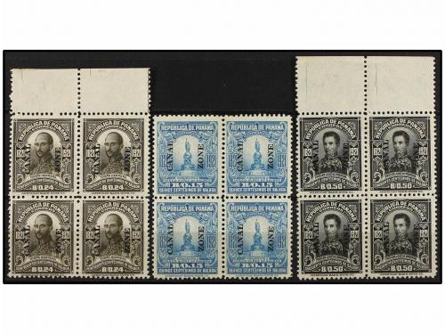 (*) ESTADOS UNIDOS. Sc. 64/66 (4). 1921. CANAL ZONE. 15 cent