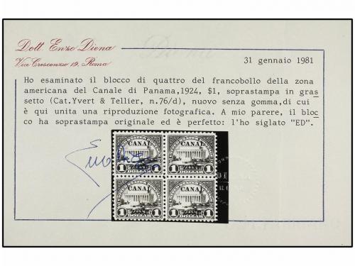 (*) ESTADOS UNIDOS. Sc. 78/81 (4). 1924-25. CANAL ZONE. 15 c