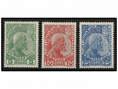 ** LIECHTENSTEIN. Mi. 1/3x. 1912. Complete set, never hinged