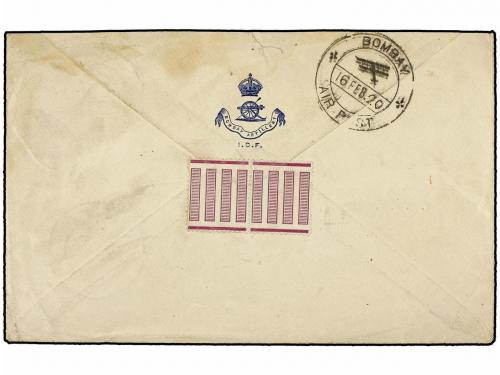 ✉ INDIA INGLESA. 1920. KARACHI to BOMBAY. FIRST FLIGHT. Scar