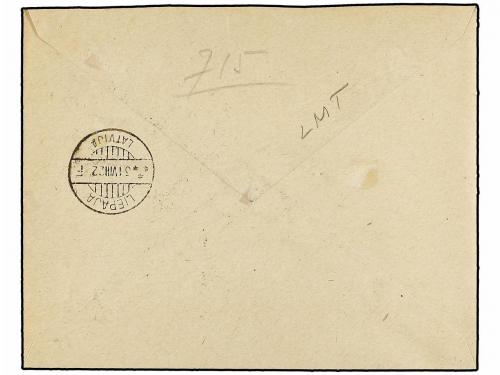 ✉ LITUANIA. 1922 (29-8). KAUNAS to LIBAU. AIR MAIL cover, ar