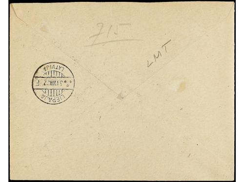 ✉ LITUANIA. Yv. A-18/20. 1922 (29-8). KAUNAS to LIBAU. AIR M