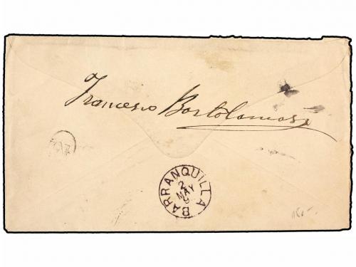 ✉ COLOMBIA. 1893. BARRANQUILLA a MODENA (Italia). 10 ctvos. 