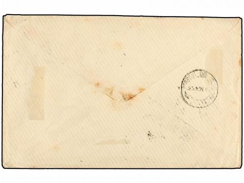 ✉ PERU. Yv. 59, 21 (2). 1885. TRUJILLO a PARÍS. 1 ctvo. nara