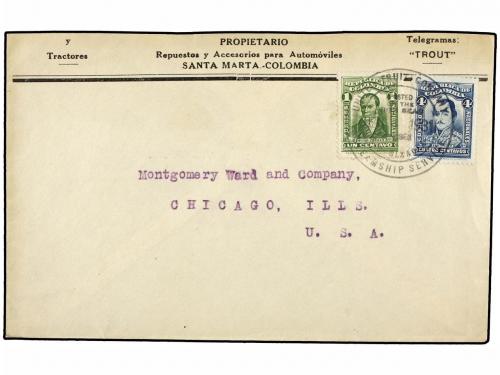 ✉ COLOMBIA. 1928-37. COMPAÑIA MARÍTIMA UNITED FRUIT COMPANY 