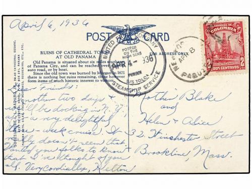 ✉ COLOMBIA. 1928-37. COMPAÑIA MARÍTIMA UNITED FRUIT COMPANY 