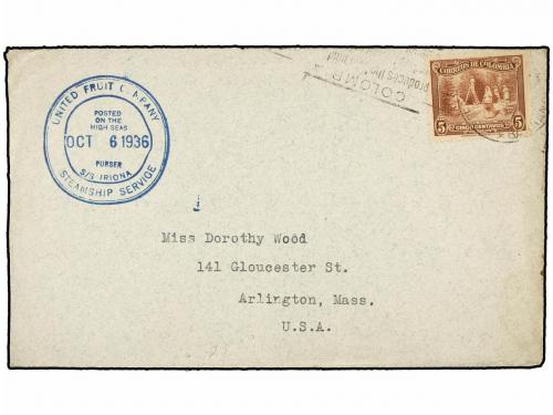 ✉ COLOMBIA. 1928-37. COMPAÑIA MARÍTIMA UNITED FRUIT COMPANY 