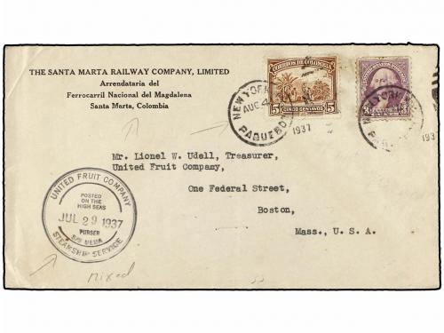 ✉ COLOMBIA. 1928-37. COMPAÑIA MARÍTIMA UNITED FRUIT COMPANY 