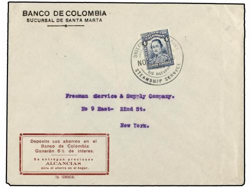 ✉ COLOMBIA. 1928-37. COMPAÑIA MARÍTIMA UNITED FRUIT COMPANY 