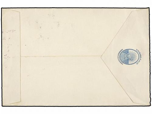 ✉ COLOMBIA. 1908. Circulada a USA. 5 cts. azul, mat. del buq