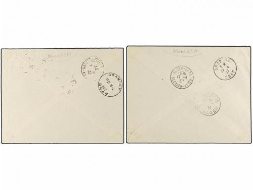 ✉ ARGELIA. 1937 (14-16 de Abril). ALGER a TLEMCEN. Dos carta