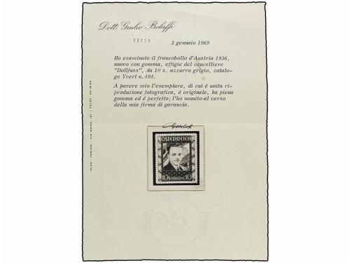** AUSTRIA. Mi. 588. 1936. 10 sh. grey blue. LUXE. Cert. G. 