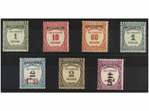 ** ANDORRA: ANDORRA FRANCESA. Yv. T-9/15. 1931-32. Complete 