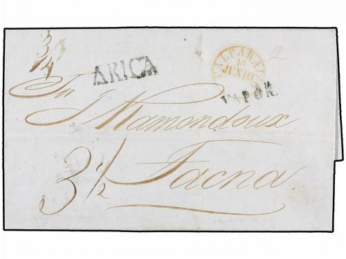 ✉ PERU. 1845-1860. Conjunto de 13 cartas, circuladas la mayo