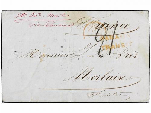 ✉ PERU. 1845-1860. Conjunto de 13 cartas, circuladas la mayo