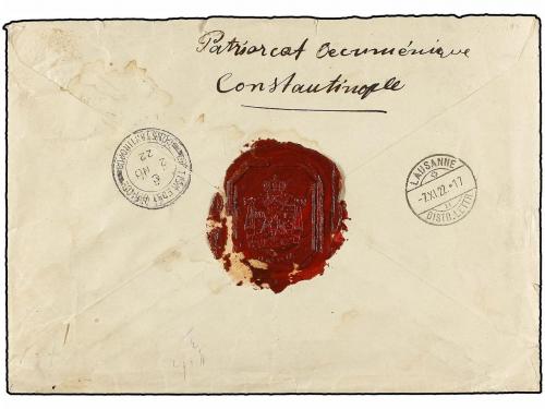 ✉ LEVANTE: CORREO INGLES. 1922. CONSTANTINOPLE to SWITZERLAN