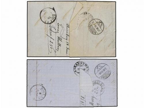 ✉ ALEMANIA ANTIGUOS ESTADOS: BAVIERA. 1870. 2 covers to RIGL