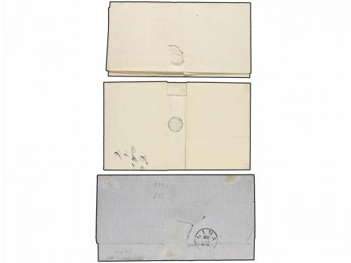 ✉ PERU. 1870-73. Tres cartas con sellos de 1 dinero y matase