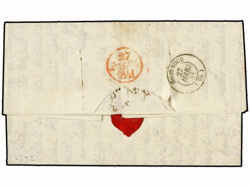 ✉ TURQUIA. 1841 (March 1). CONSTANTINOPLE to BALE (Switzerla