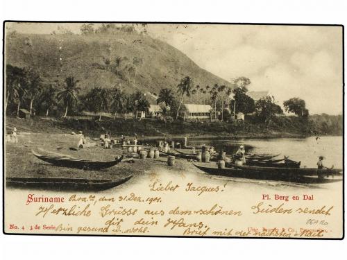 ✉ SURINAM. 1902. PARAMARIBO a ZURICH. Tarjeta Postal con fra