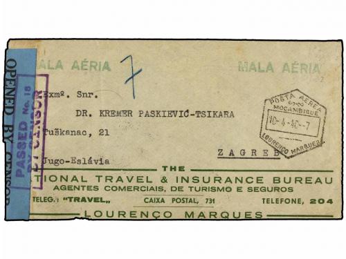✉ MOZAMBIQUE. 1940. LOURENÇO MARQUES to YUGOSLAVIA. 40 cts.,